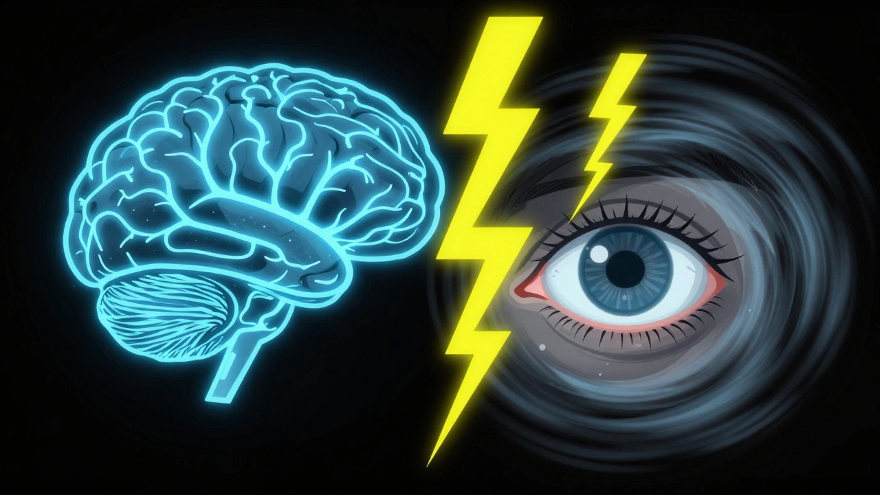Abstract illustration of brain and eye showing VR health risks