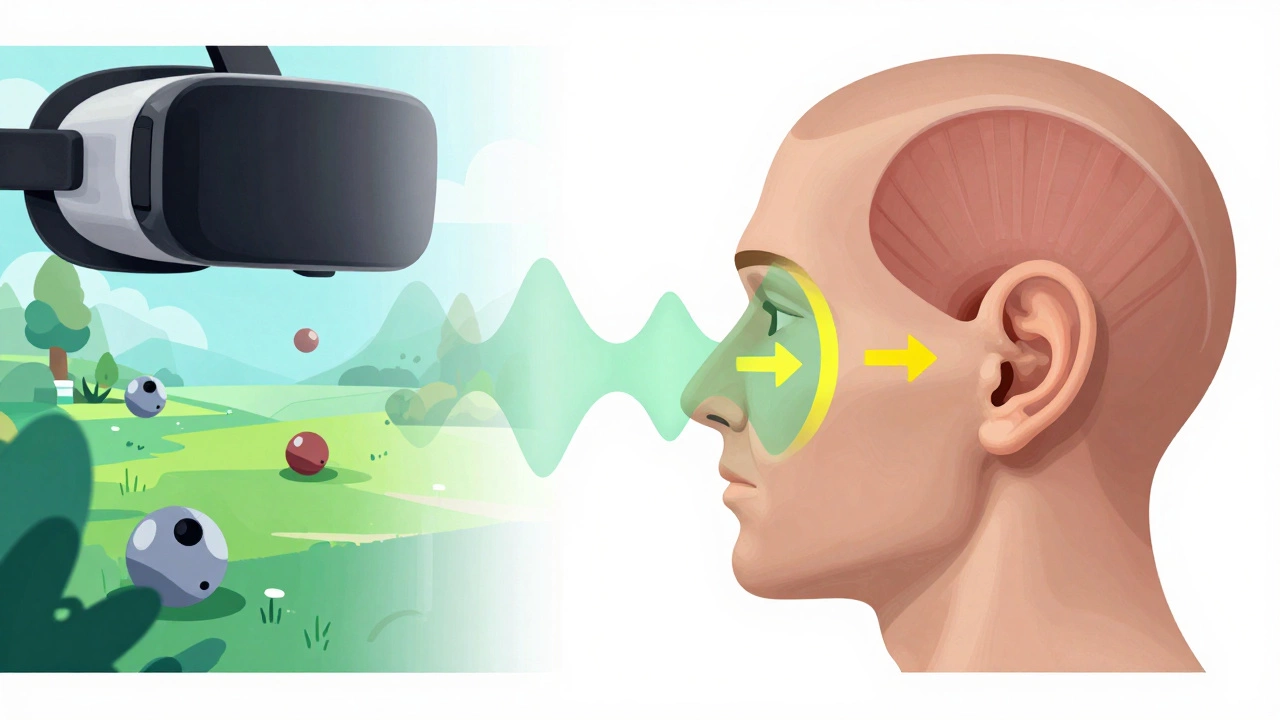 Illustration of sensory conflict causing VR motion sickness