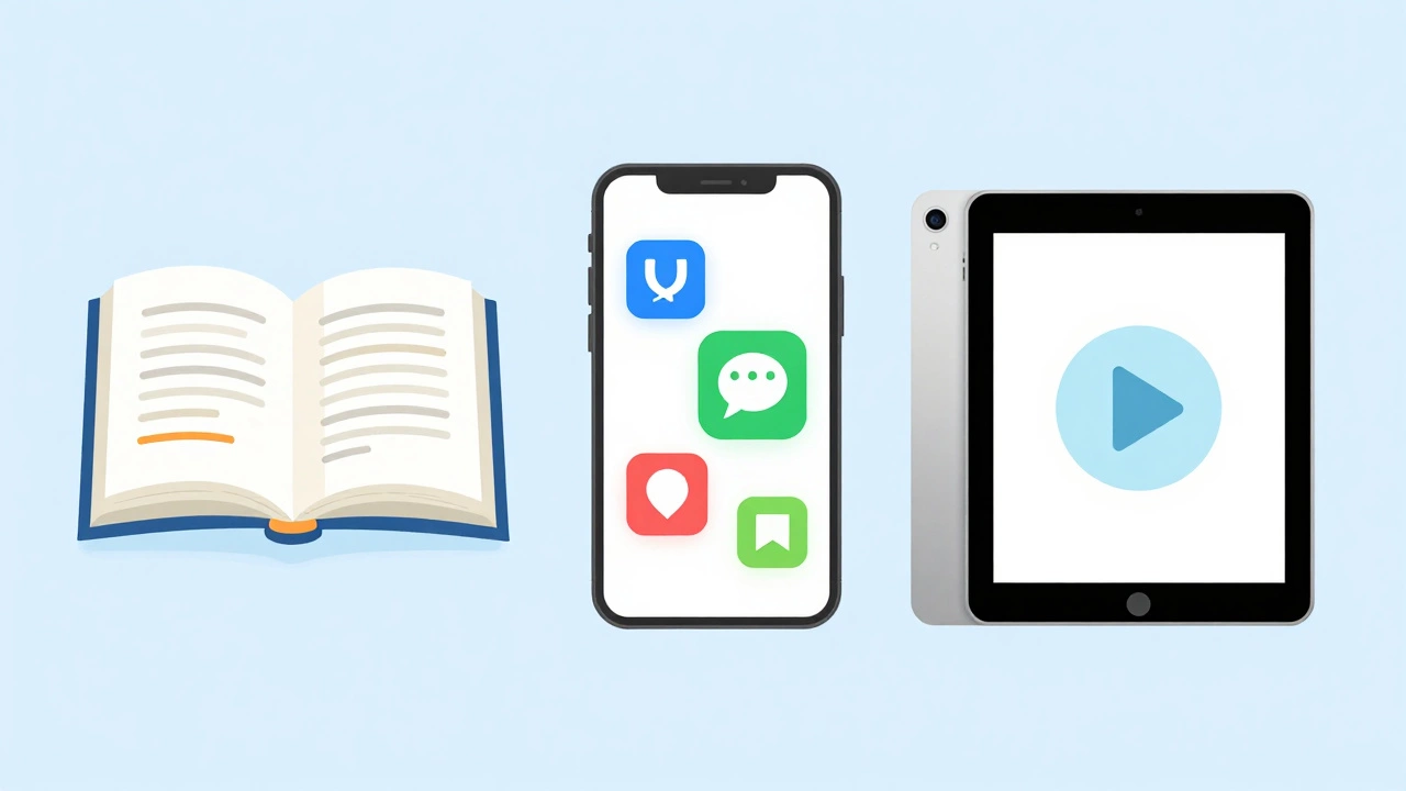 Illustration of three types of online cooking resources