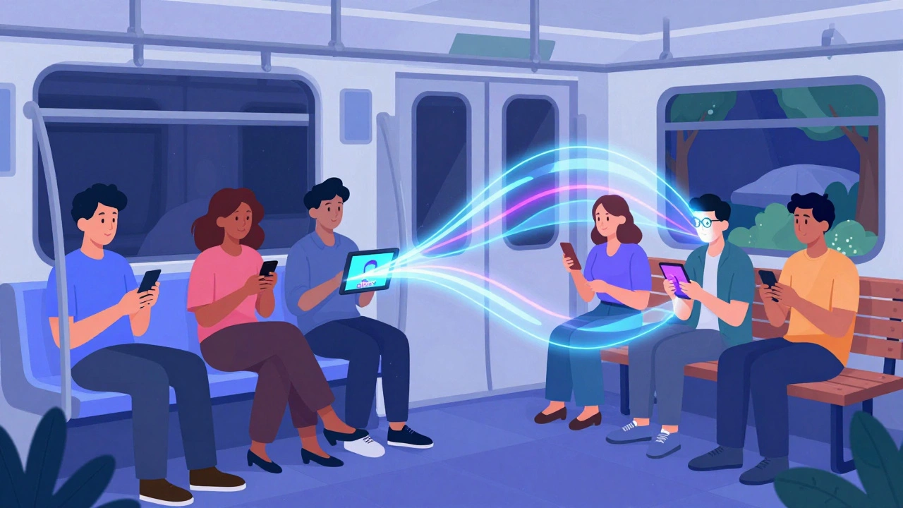 People watching streaming comedy shows on mobile devices