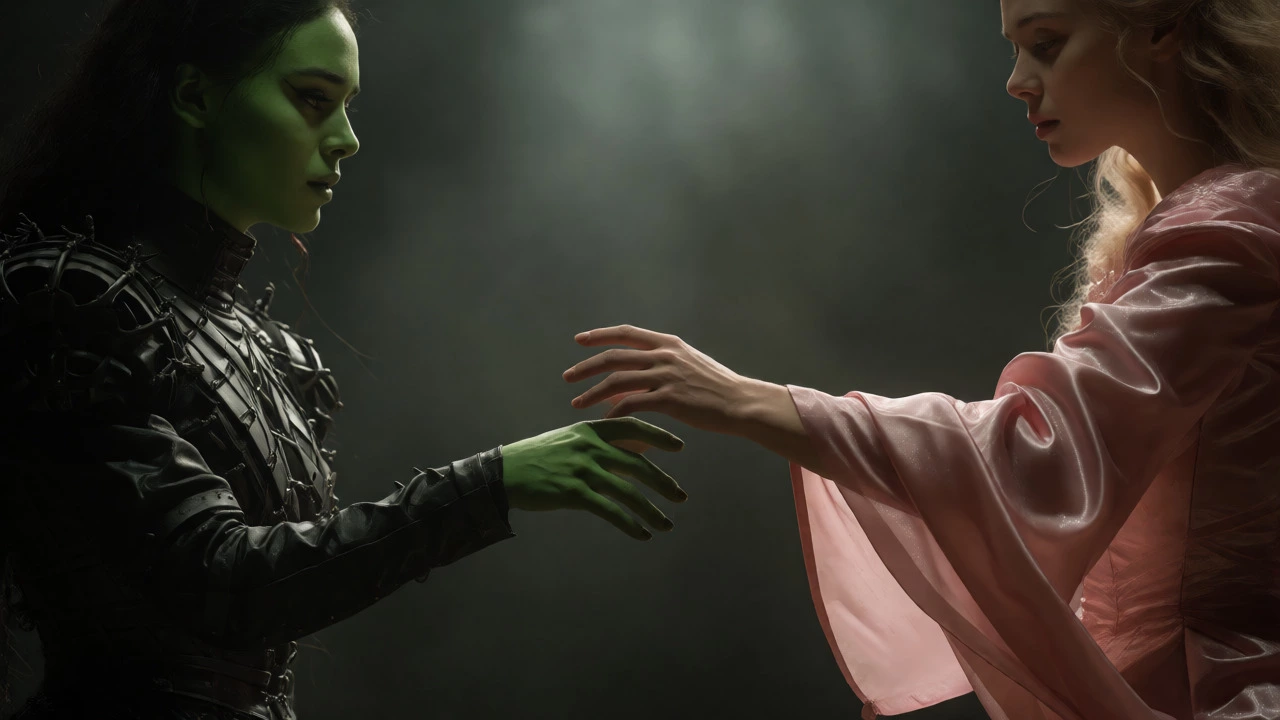 Elphaba and Glinda separated on stage